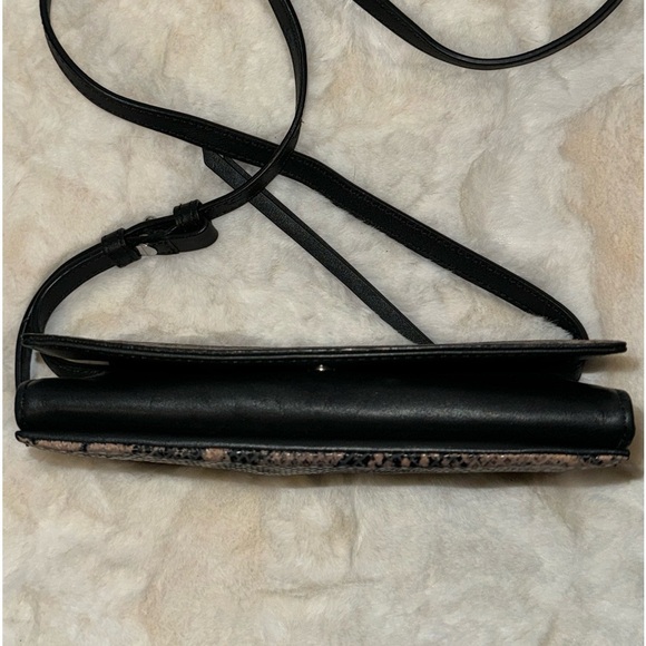 AllSaints Claremont Crossbody Leather Bag Snakeskin Print w Chain Strap - Picture 15 of 16